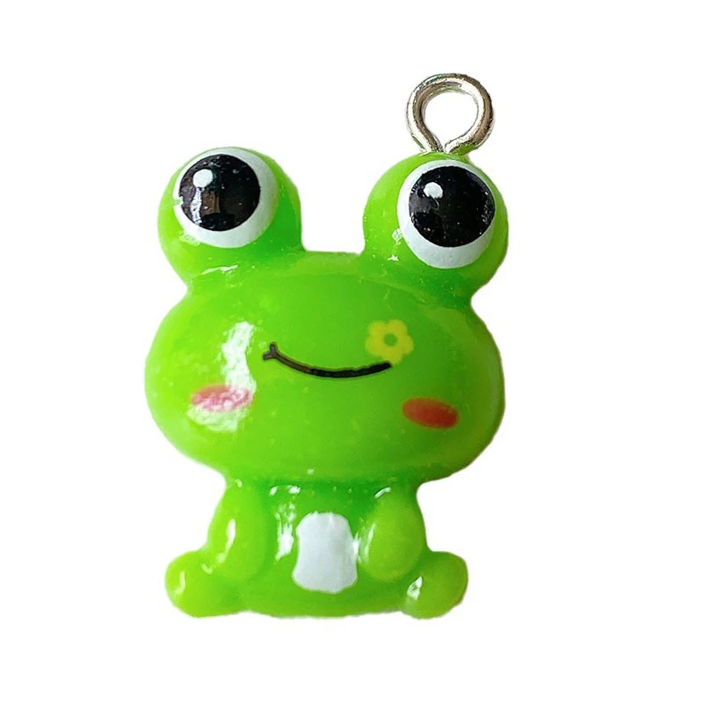 

Green Frog Pendant Accessories Eye Catching DIY Earring Key Chain Accessorie Necklace Cute Cartoon Easy To Use