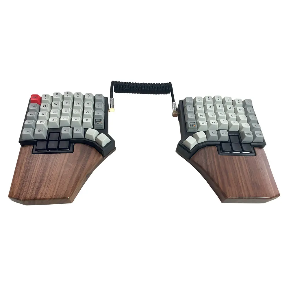 Angitu-teclado Macio Faça Você Mesmo Coiled Cabo Trrs Handmake Cabos Aux para Teclado Split Preto Branco Cor Personalizada10 cm