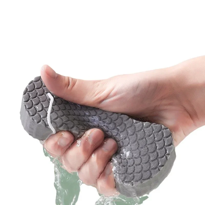 3D Bath Sponge Body Spa Scrubber Exfoliating Fish Scale Soft Painless Body Care Towel Cleanser Bathroom Bubble Shower Supplies 6