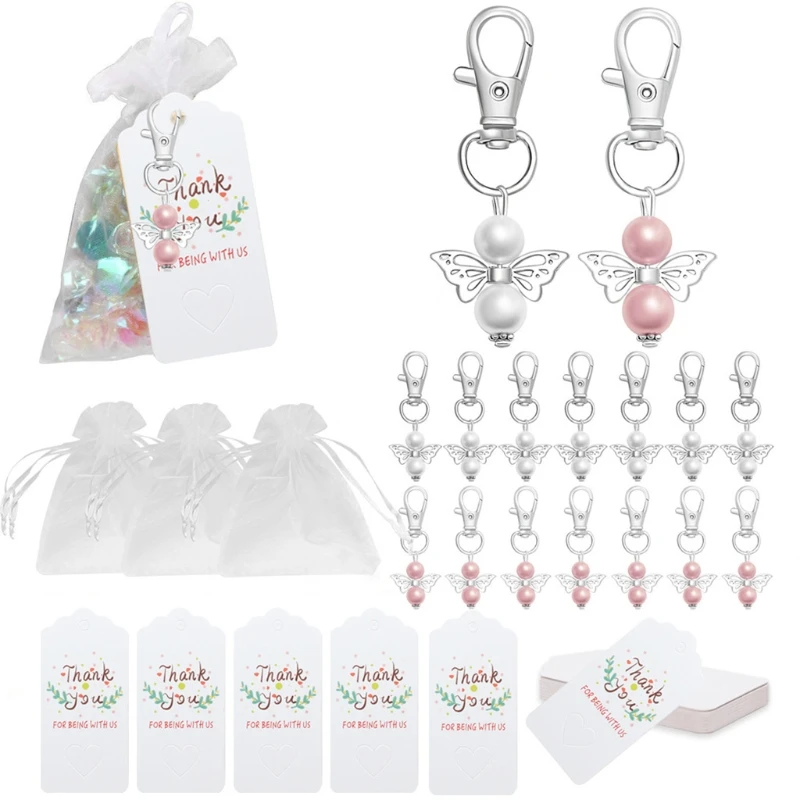 

Angel Wing Keychain Thank You Tags 30 Set Memorial the Lovers Blessing Gift for Memorize Sympathy Bless Lover Supplies