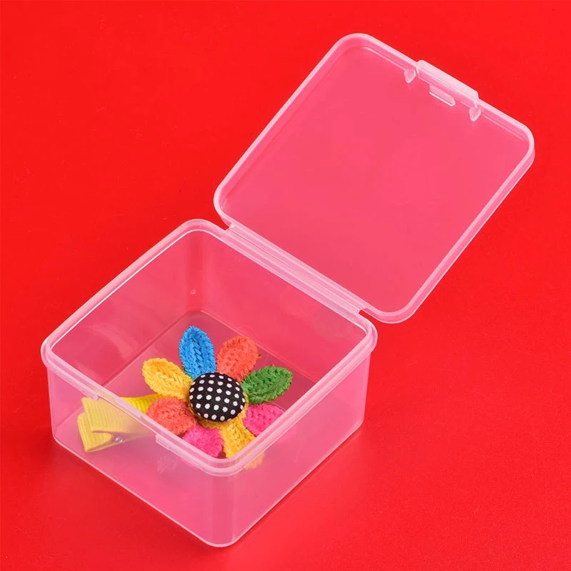 2.56x2.56x1.5in Plastic Box Clear Storage Containers Box Square Storage  Containers Box W/ Hinged Lid For Small Items - Instrument Parts &  Accessories - AliExpress