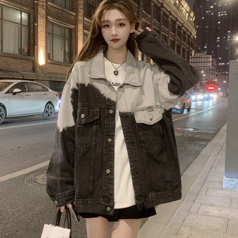 

2023 Women's Denim Jacket Spring New Coat Retro Gradient Versatile Leisure Time Appear Thin Free Shipping