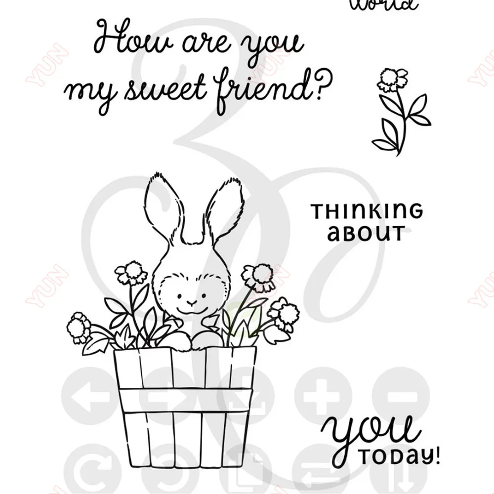 

Bunny Bushel Mini Metal Cutting Dies and Clear Stamps for DIY Scrapbook, Craft, Handmade Card Album, Handmade Greeting Cards