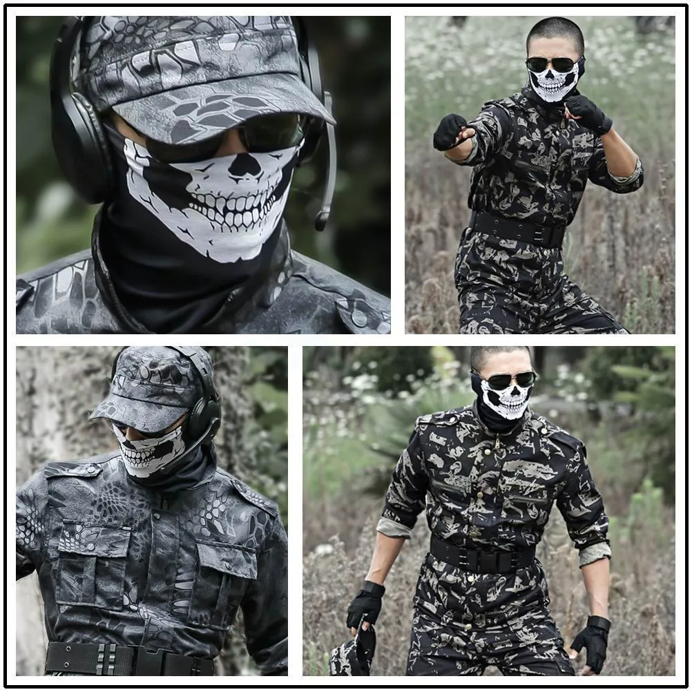 Outdoor Full Face Cover  Cycling Ghost Skull Mask  Bandana  Sport Ski Motorcycle Neck Warmer Party Dress Up Scarves