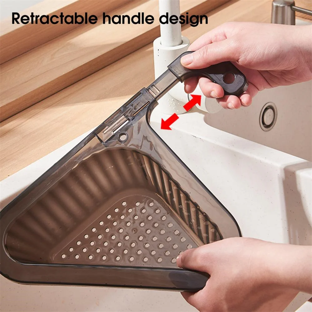 New Hot Extendable Sink Strainer Basket Triangular Corner Hanging Sink Food/Waste Filter Faucet Tube Mounted Basket