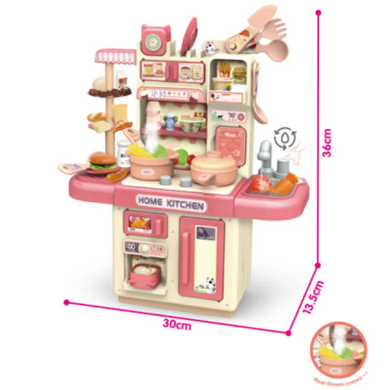 Tombo Talented Chef Kitchen 85PCS Multifunction Plastic Cabinet Pretend Home  Toys Role Play Dining Table Lighting Water Spray Game Kids Cabinet Toy  Kitchen Play - China Kitchen Play and Toy Kitchen price