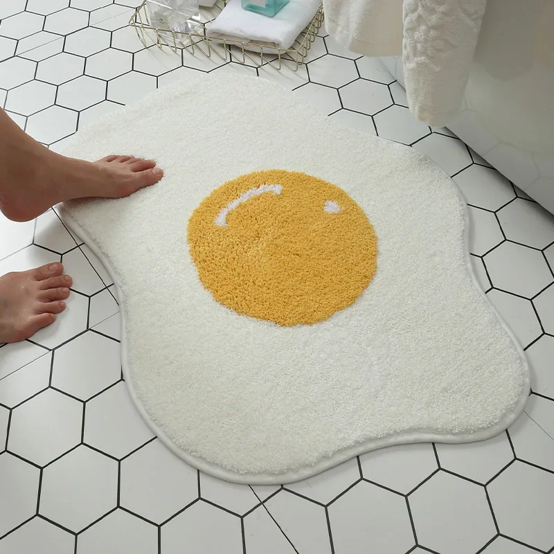 

Poached Egg Shape Carpet Funny Entrance Carpet Non-slip Bath Mat Kitchen Rug Chidren Carpet Modern Home Decoration Door Mat