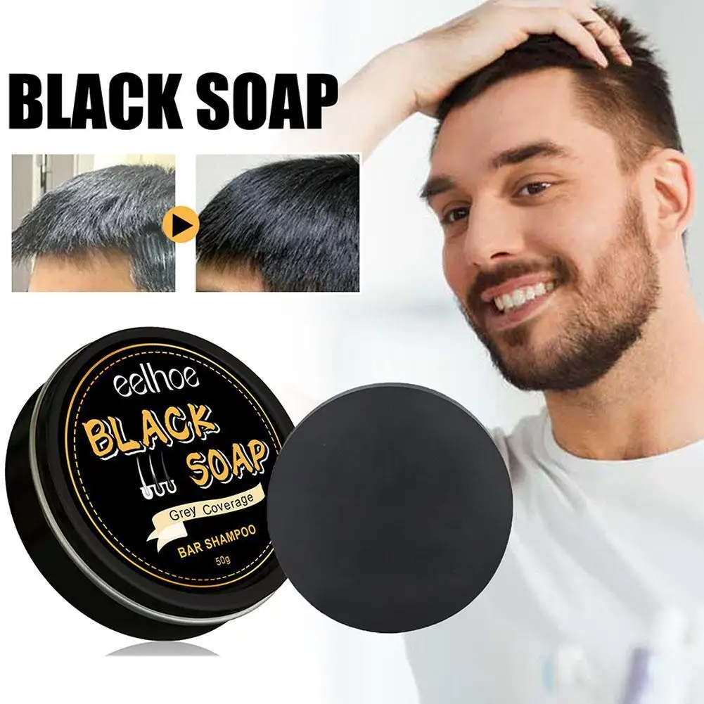 

Men's Black Hair Soap Moisturizing Essence Hair Soap Anti Dandruff Damage Repair Shine Smooth For All Hair Helps V2B9