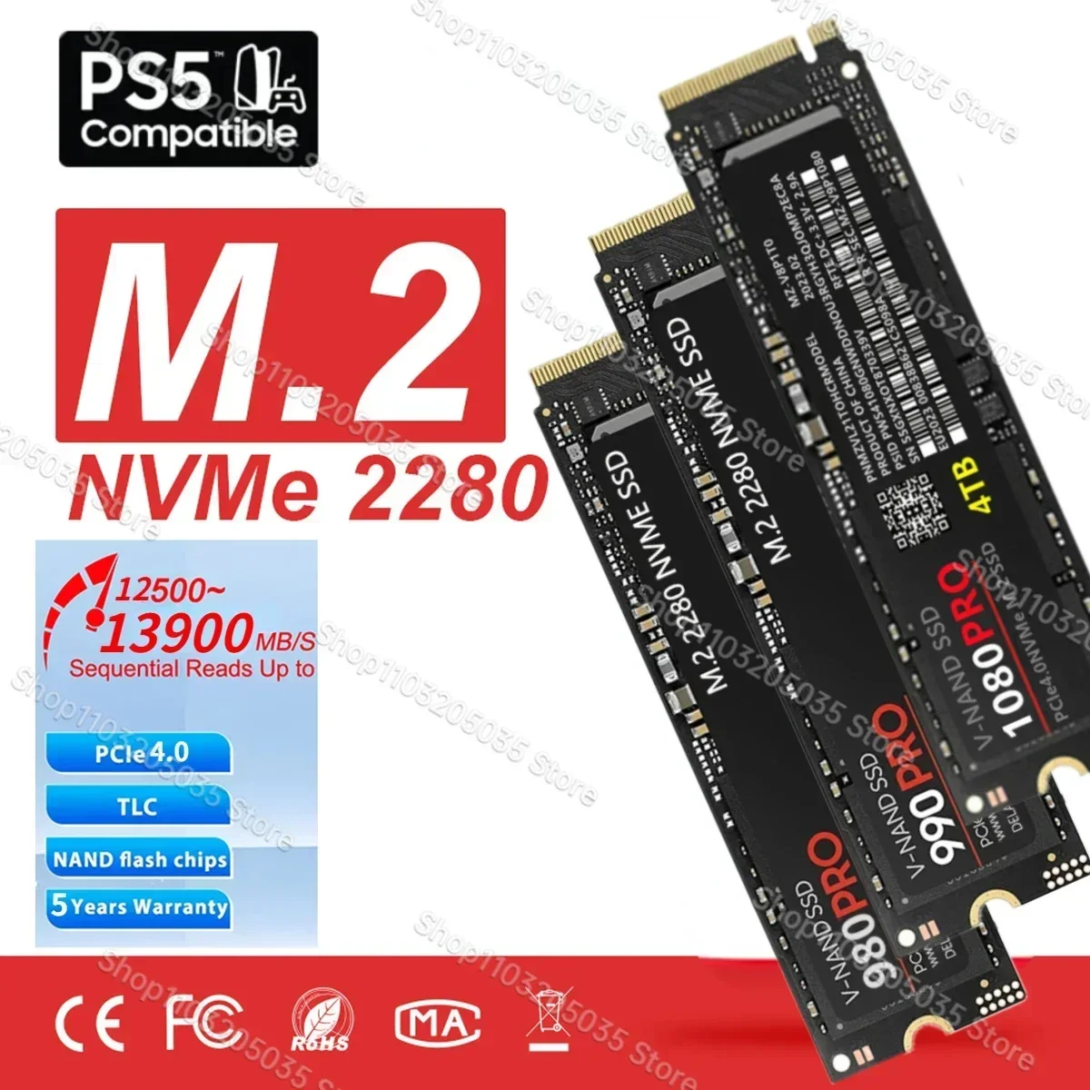 

Hard Drive Disk NVME Ｍ2 SSD 4TB 2TB 1TB High-speed NMVE M2 SSD Ssd Sata PCIE 4.0 2280 Solid State Drive Hard HDD for Laptop PS5