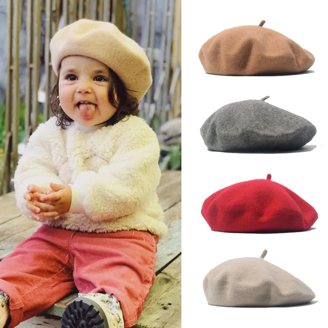 Gorro de lana para niña, Boina para niño, accesorios para niña, gorro de  moda para bebé