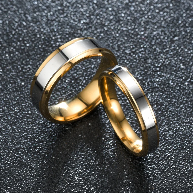6mm/4mm Titanium Ring Women Men High Polished Wedding Rings Stainless Steel Couple Finger Jewelry Gifts Bague Homme wedding rings finger rings couple rings titanium steel rings