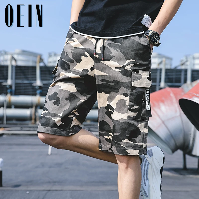 OEIN Men Cargo Shorts Summer Drawstring 