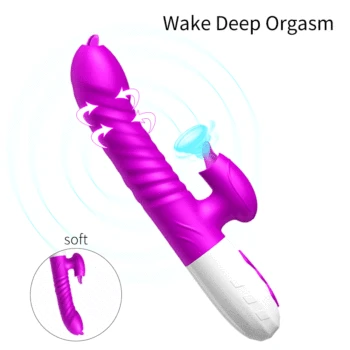 New Double Tongue Vibrating Dildo Telescopic Rotating Vibrators For Woman Anal Vaginal Clitoris Stimulator Adult Sex Toys 4