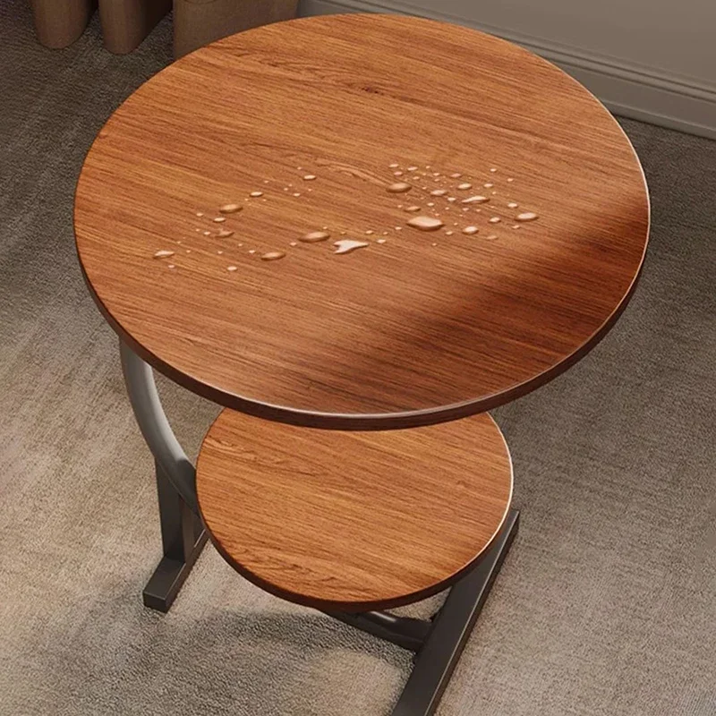 Two Layers Small Side Table For Spaces, Storage Rack, End Mdf+metal, S Living Room Modern Balcony