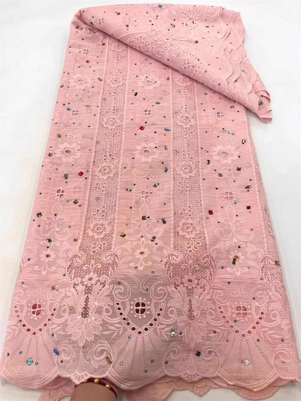 African Chiffon Lace Fabric Lace Material Nigerian French African Green Fabrics Women Wedding Ya06-2 Sequins Jacquard Lace Fabric Cotton Voile Lace Fabric Lace Trim Fabric