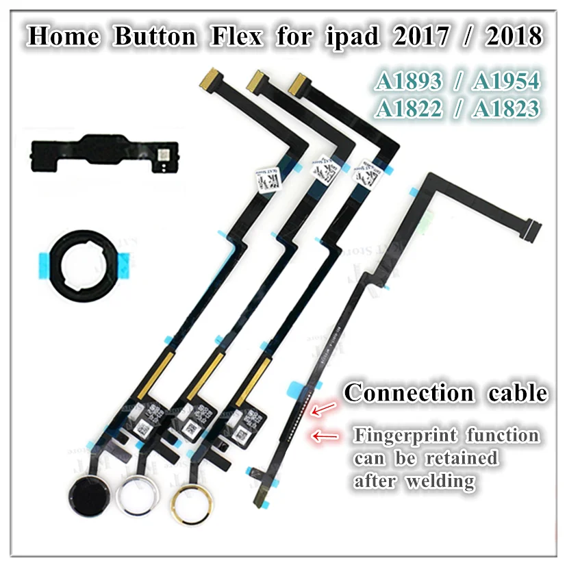 

10Pcs Home Button Menu Key Flex Cable Rubber Gasket Bracket Holder Assembly Replacement for IPad 5th 2017 9.7 Inch 6th 2018