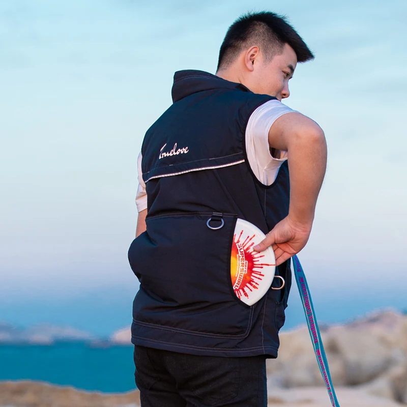 Winhyepet Pet Trainer Special Clothes, Reflective Undershirt, Attached Dog Leash, with Frisbee Pocket, Waterproof