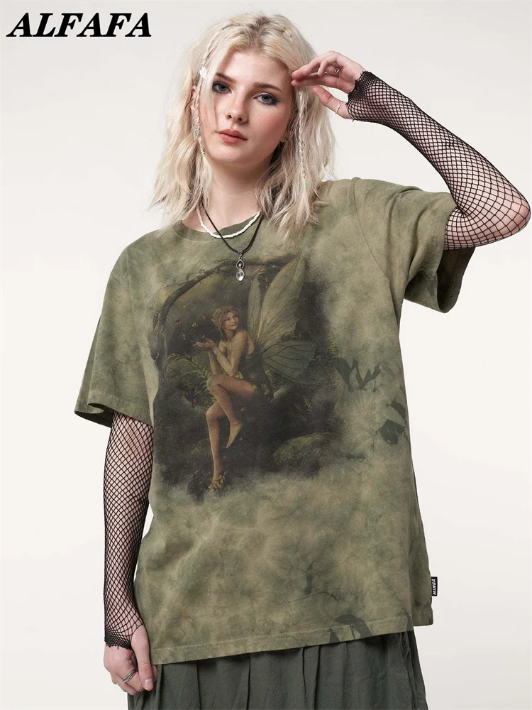 Tie Dye Print T Shirt Women's Top O Neck Short Sleeve Plus Size T Shirt Cas Mzkdieey Women\u0027s Tie Dye Print T-Shirt Short Sleeve V Neck Tops