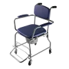 Folding Shower Commode Wheelchair - 300lbs Bedside Commode with Padded Seat, Waterproof Shower Chair with Arms Commode Toilet 4