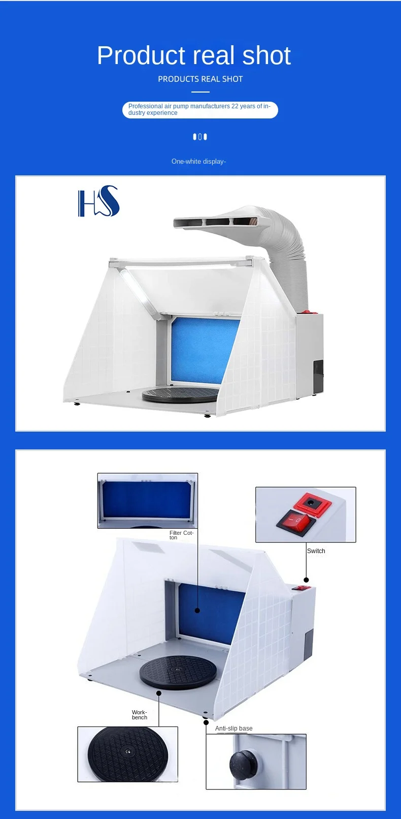 Portable Airbrush Paint Spray Booth Exhaust Fan Model Coloring Sturdy Paint Boot
