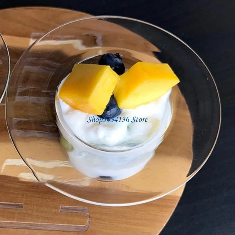 H7ED transparente Strohhut Formglasschalen Dessertschale Joghurt Tasse Obstteller – Detail 9