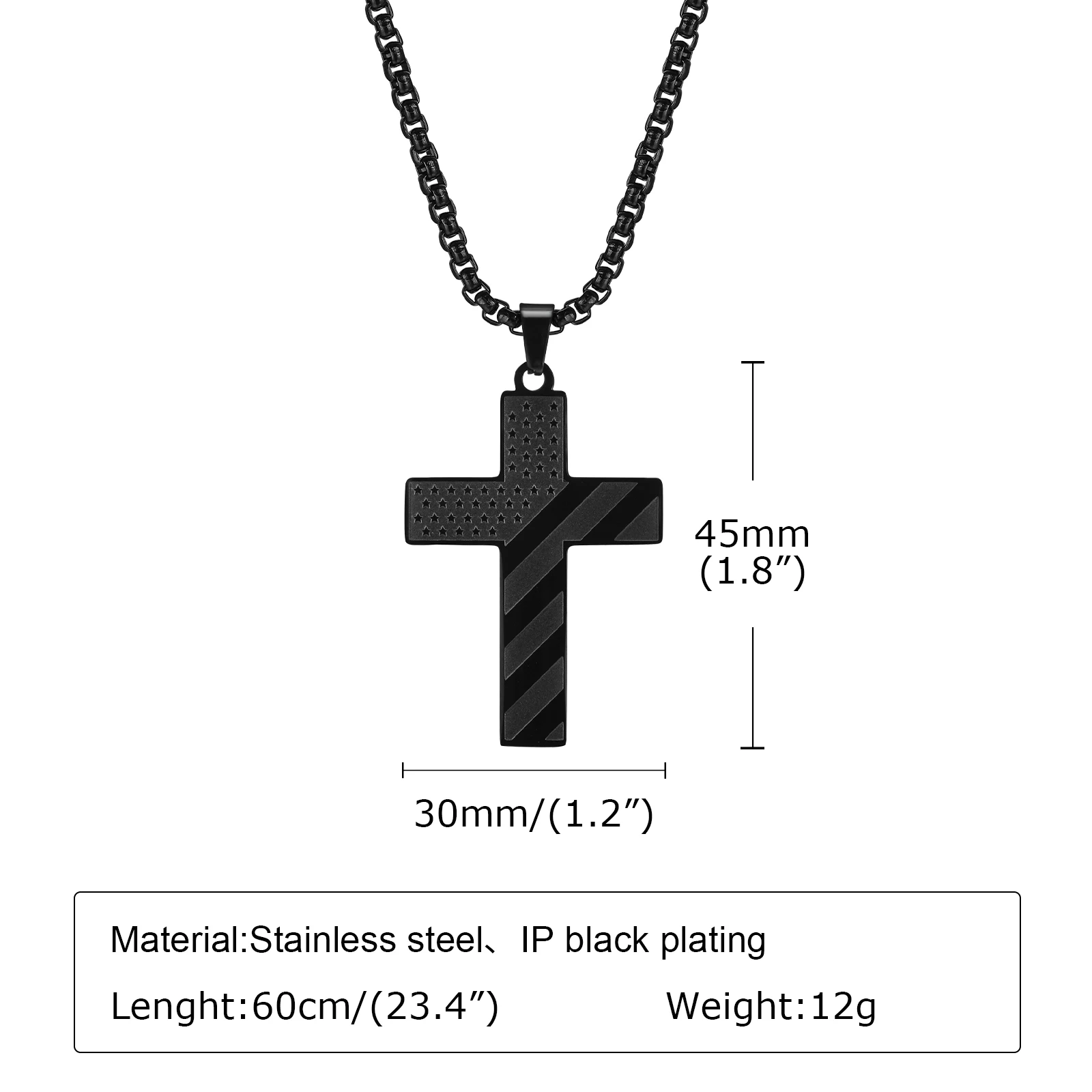 YQ Ciondolo per collana a catena con croce in acciaio inossidabile per uomo Donna Accessori per gioielli religiosi  36