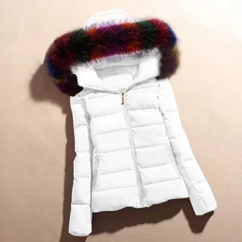 2024 New Winter Women Parka Short Coat Down Cotton Jackets Slim Casual Thick Warm Hooded Zippers Female Outwear Jacket Parkas