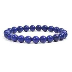 Natural Stone Beaded Bracelet with Amethyst, Crystal Quartz, Aquamarine, Jade, and Agate Beads (8mm beads)