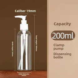 Refillable Plastic Pump Bottle with Dispenser for Lotions, Shampoos, and Aromatherapy Products (Transparent 200ml)