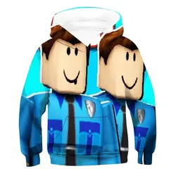 Crianças animação 3d suéter meu mundo comércio exterior outono e inverno impresso moletom com capuz