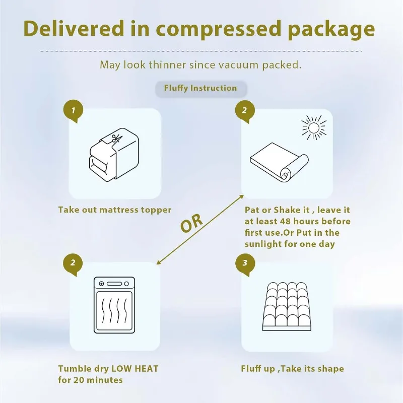 Mattress Topper Queen size, Cooling Mattress Pad Cover , Extra Thick 5D Snow Down Alternative Overfilled Plush Pillow Top