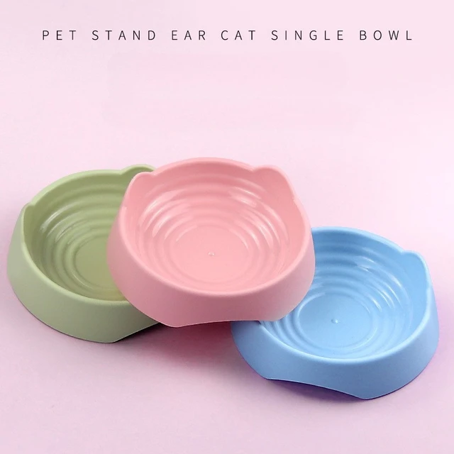 Cat Bowl, Plastic Cat Food Bowl Water Bowls Snack Basin, Pet Feeding Supplies 3