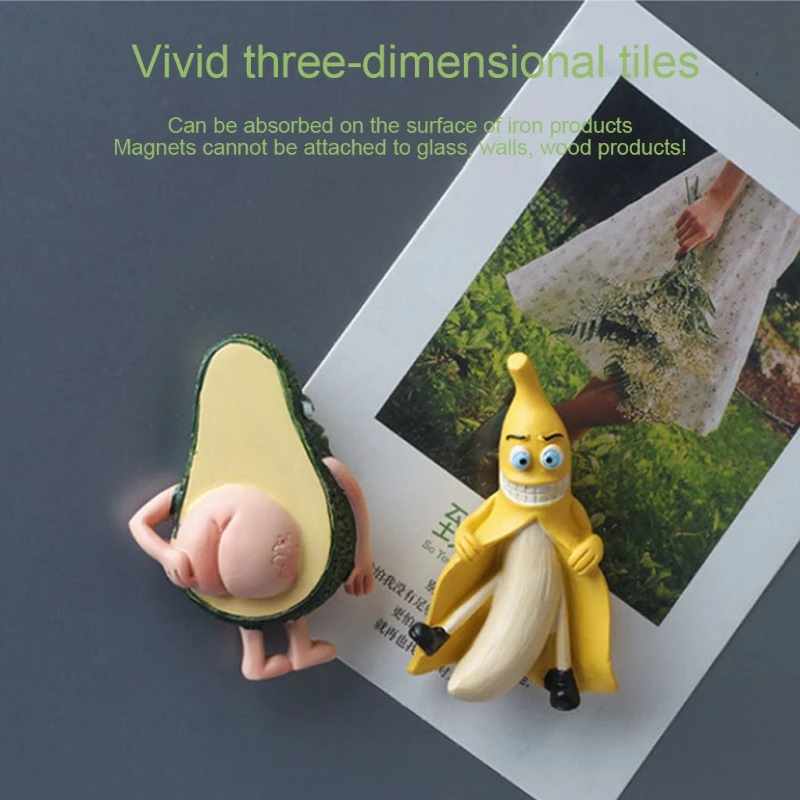Refrigerator Magnets Fruit Banana and Avocado Funny Magnets for fridge Whiteboards Home Decoration magnetic fridge magnets magnetic fridge stickers refrigerator decor
