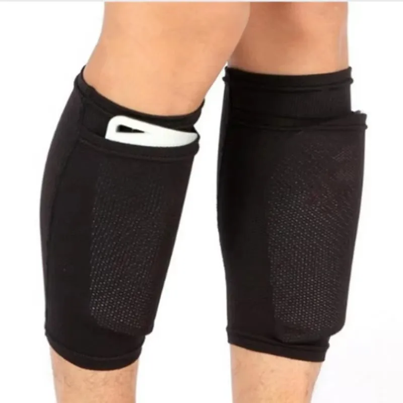 1Pair Soccer Shin Guard Football Crashproof Calf Protector Nylon Leg Sleeves Sock Shin Protector with Pocket Training Protection soccer shin guards,shin guard pads
