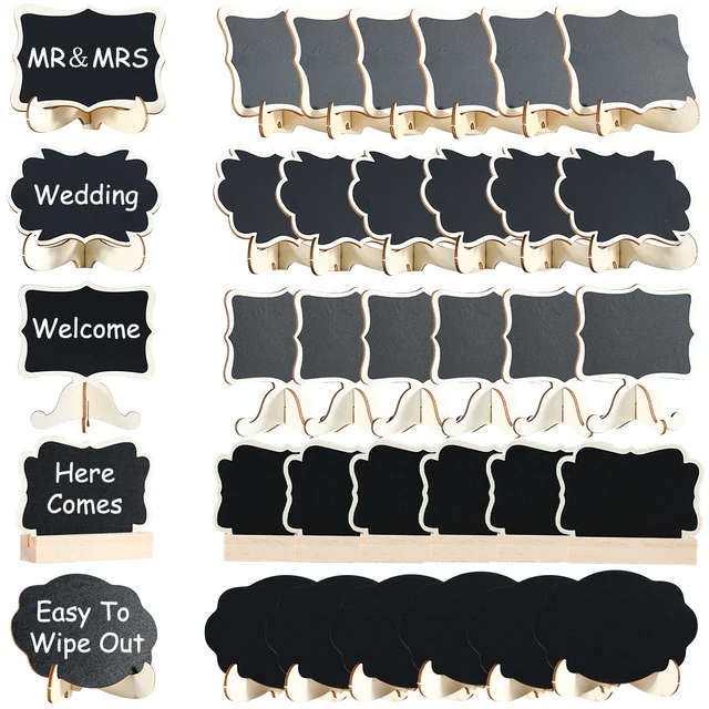 Lavagnette Nere Per Scrivere - Set Da 20 Pezzi Con Penna, Ideali Per Segnaposto E Eventi