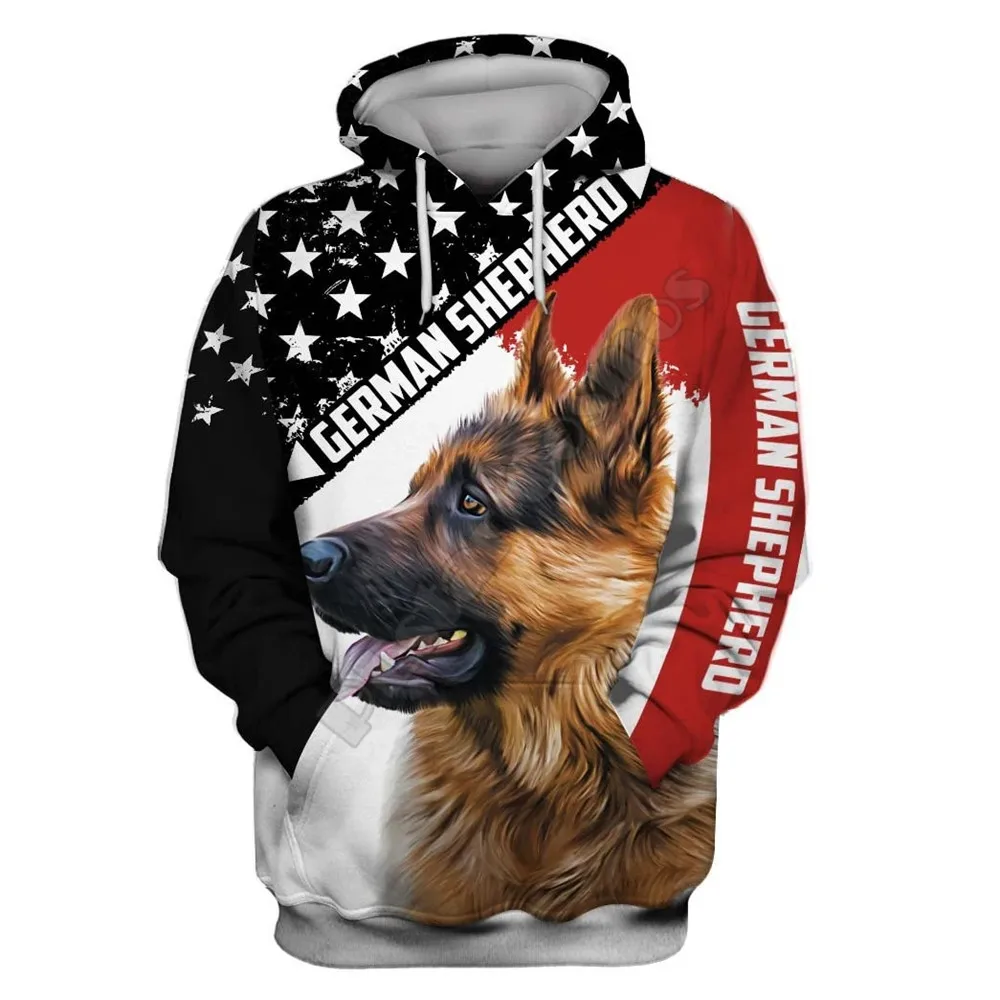 thumbnail image 1 of Sudadera con capucha y estampado 3D por todas partes con diseño de pastor alemán Love Dog Love Dog 01, 1 of 5