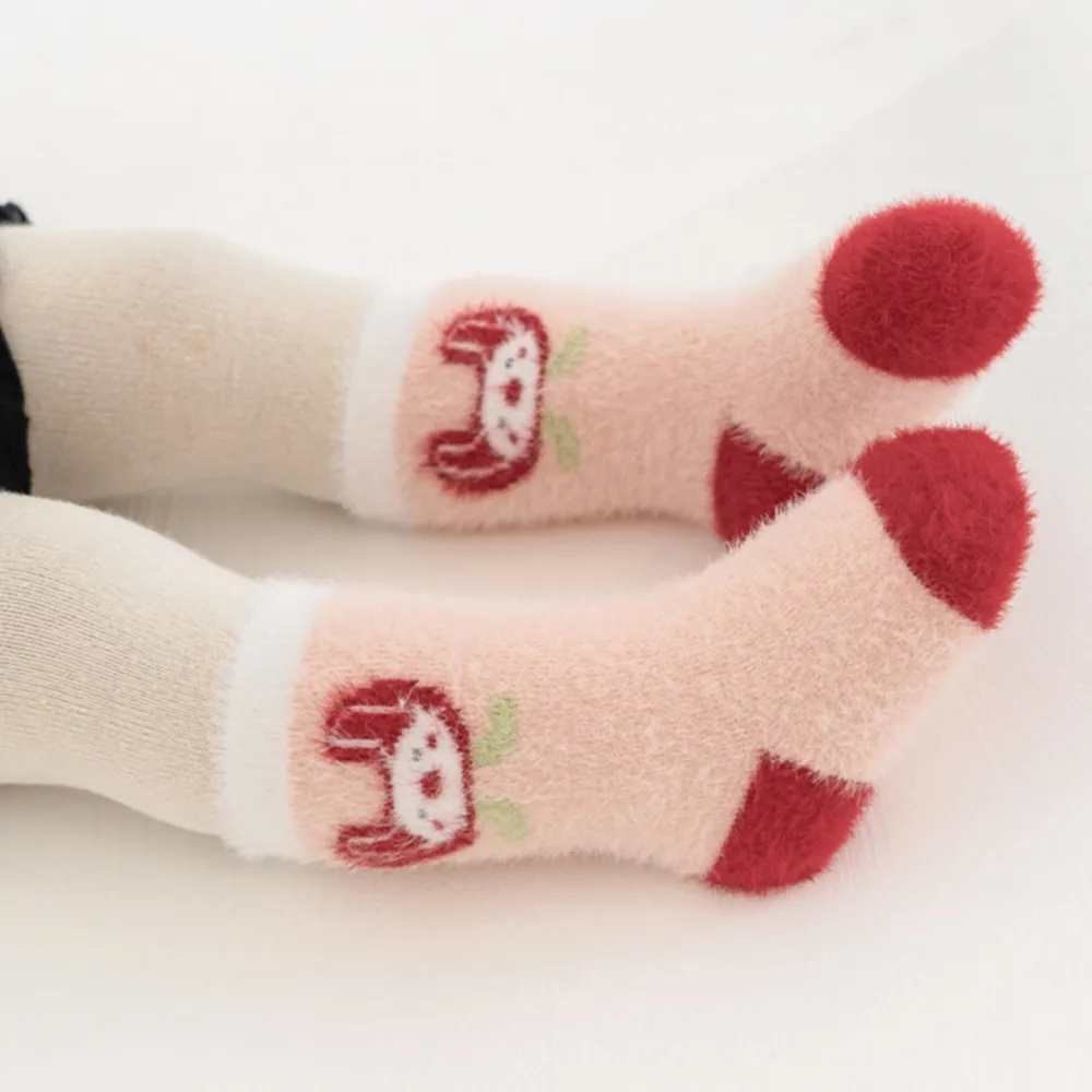 3 Pairs Cartoon New Boys' and Girls' Baby Socks Autumn Winter Thickened Warm Socks 0-5Y