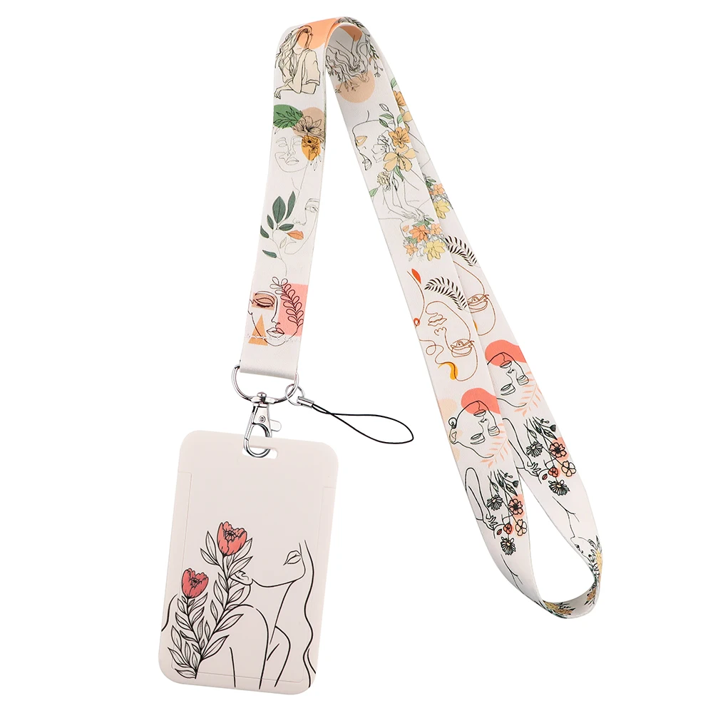 Vintage Blume Roman Neck Strap Lanyards Schlüsselanhänger Abzeichen Halter ID Kreditkarte Pass Hängen Seil Lanyard für Schlüssel Zubehör Geschenke – Detail 6