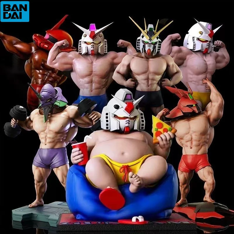 18Cm Muscle Gundam Zaku Anime Figurandela Decorazione Trend Modelloproteinpowder Muscle Man Action Figure Modeltoys Gift