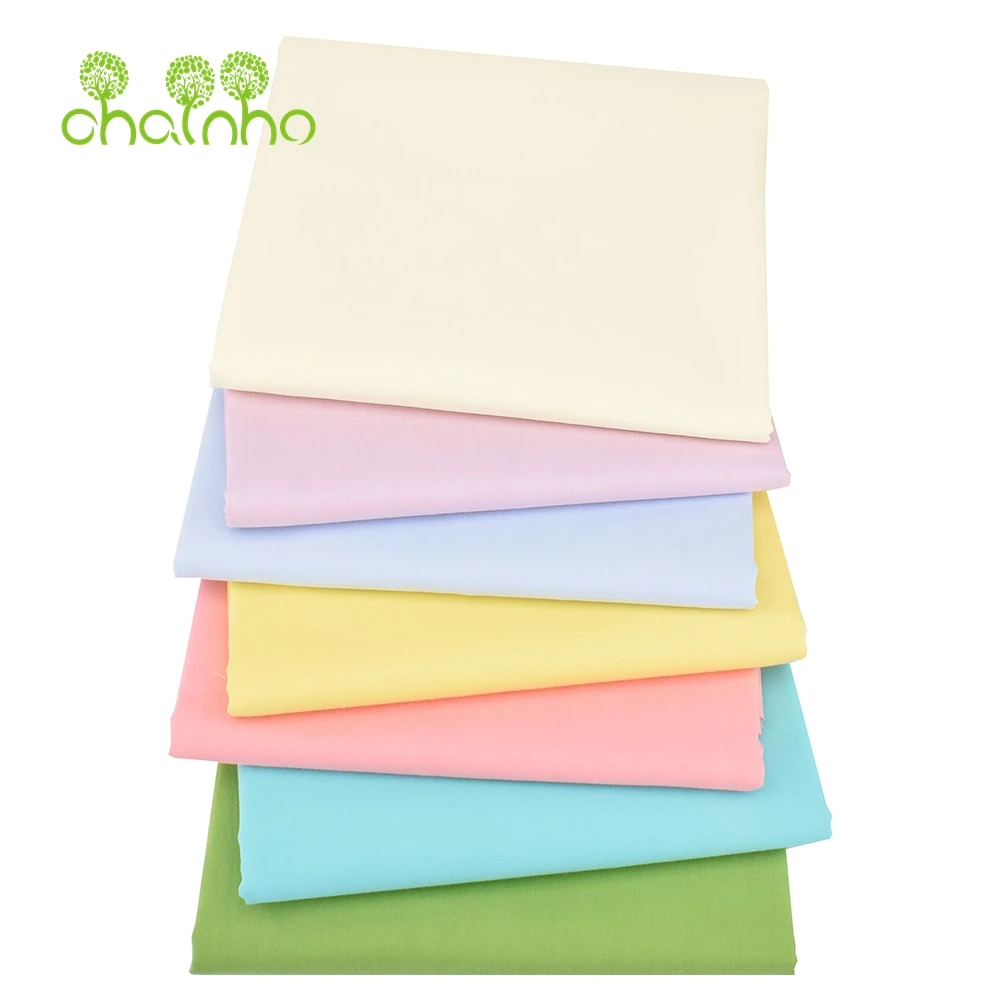 Chainho,Printed Twill Weave Cotton Fabric,Patchwork Cloth,DIY Sewing Quilting Material,Solid Colors Series,2 Specification,CC172