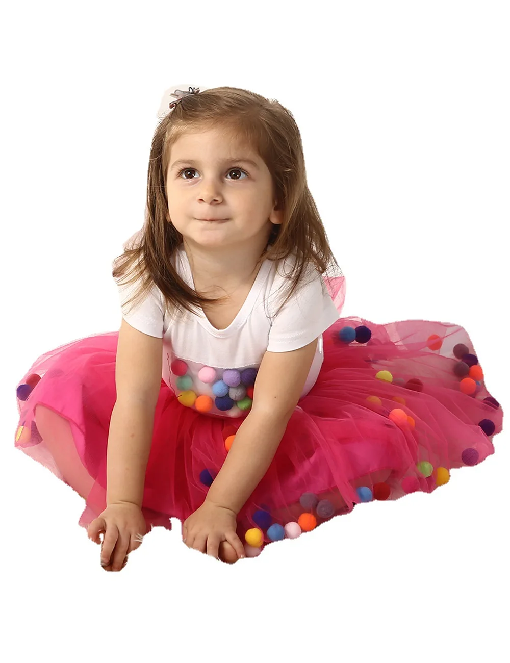 Dance Balls Kid Girls Tutu Skirt Pompon Soft Mesh Lace Children Skirts Ins Style Baby Tutu Pettiskirt Princess