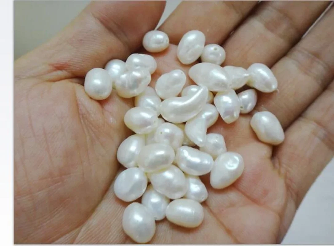 

Оптовая продажа 20 шт. круглые 8x7x6 мм натуральные белые бусины из натурального морского жемчуга россыпью ювелирные изделия DIY ожерелье браслет полное сверление