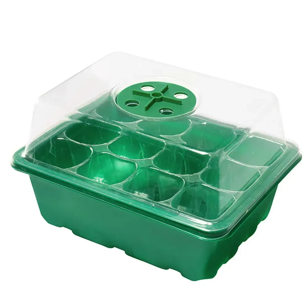 Seed Starter Tray Seed Starter Tray Box Plant Seedling Pots Gardening Sowing Tray Tools Hydroponics Growing System Indoors 12 Cells Hole 1PC