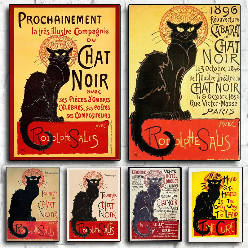 Pittura Su Tela Il Gatto Nero Tournee Du Chat Noir Le Chat Noir Poster Stampa Wall Art Picture For Living Room Home Decor Gift
