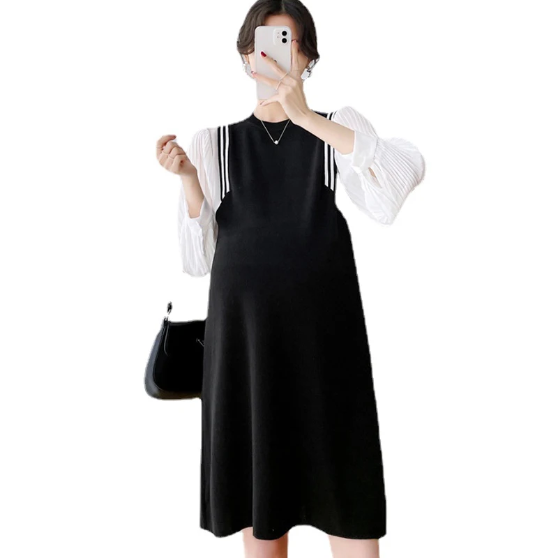 

2023 New Maternity Dress Spring Summer Full Sleeve Loose Plus Size Pregnancy Full Dresses Pregnancy Shooting Dress