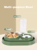 1 spill proof track pet dual-purpose bowl for feeding and drinking, one dual-purpose dog bowl with water bottle, cat bowl 4