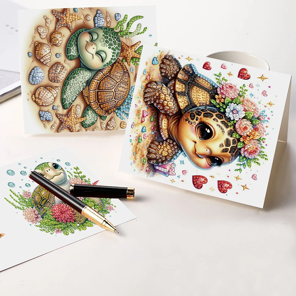 Set of 6 Handmade Diamond Painting Greeting Cards - Holy Mother & Jesus Design