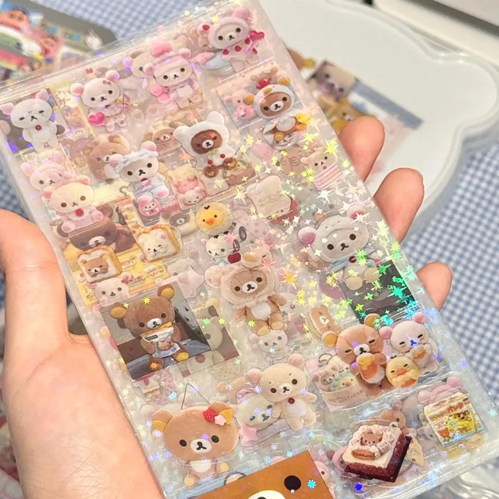 5sheets Rilakkuma Waterproof Cutting film sticker Hand account materials Water cup Desktop decoration children DIY Card stickers Best Sellers In Toys & Games