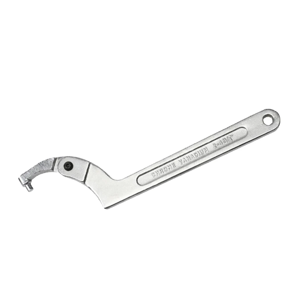 

Chrome Vanadium Adjustable Spanner Hook Wrench Tool 115-170mm Round Head