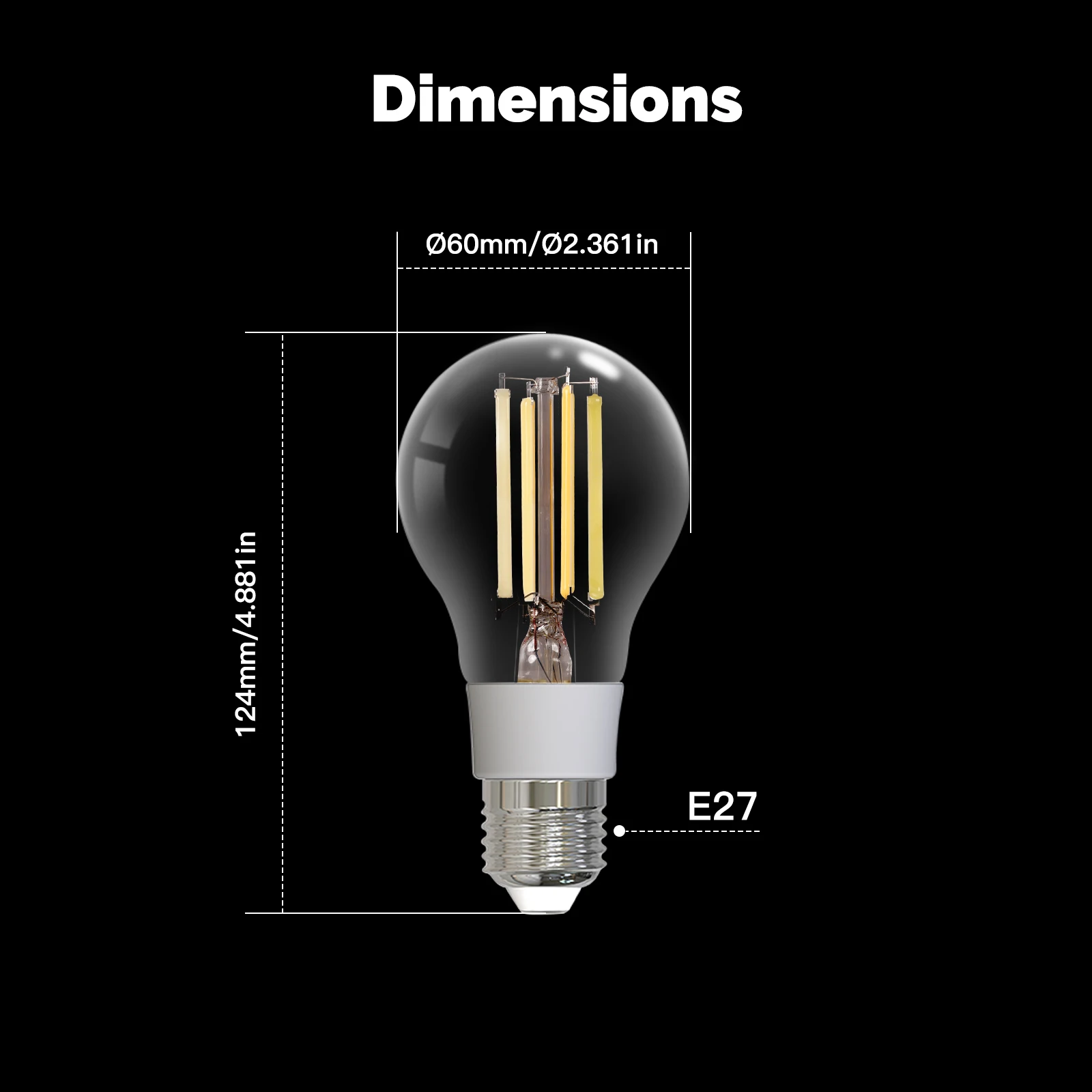Smart Filament Bulb MOSE Tuya Matter WiFi Smart Filament Bulb E27 Energy Saving Light Dimmable APP Remote Control Alexa GoogleHome for Voice Control